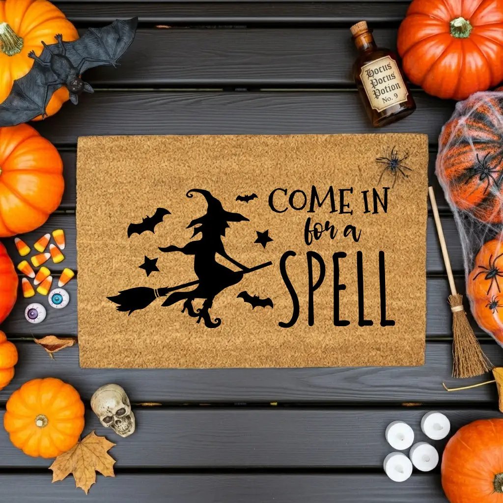 Come In for a Spell Doormat – Witch Halloween Outdoor Coir Mat Décor