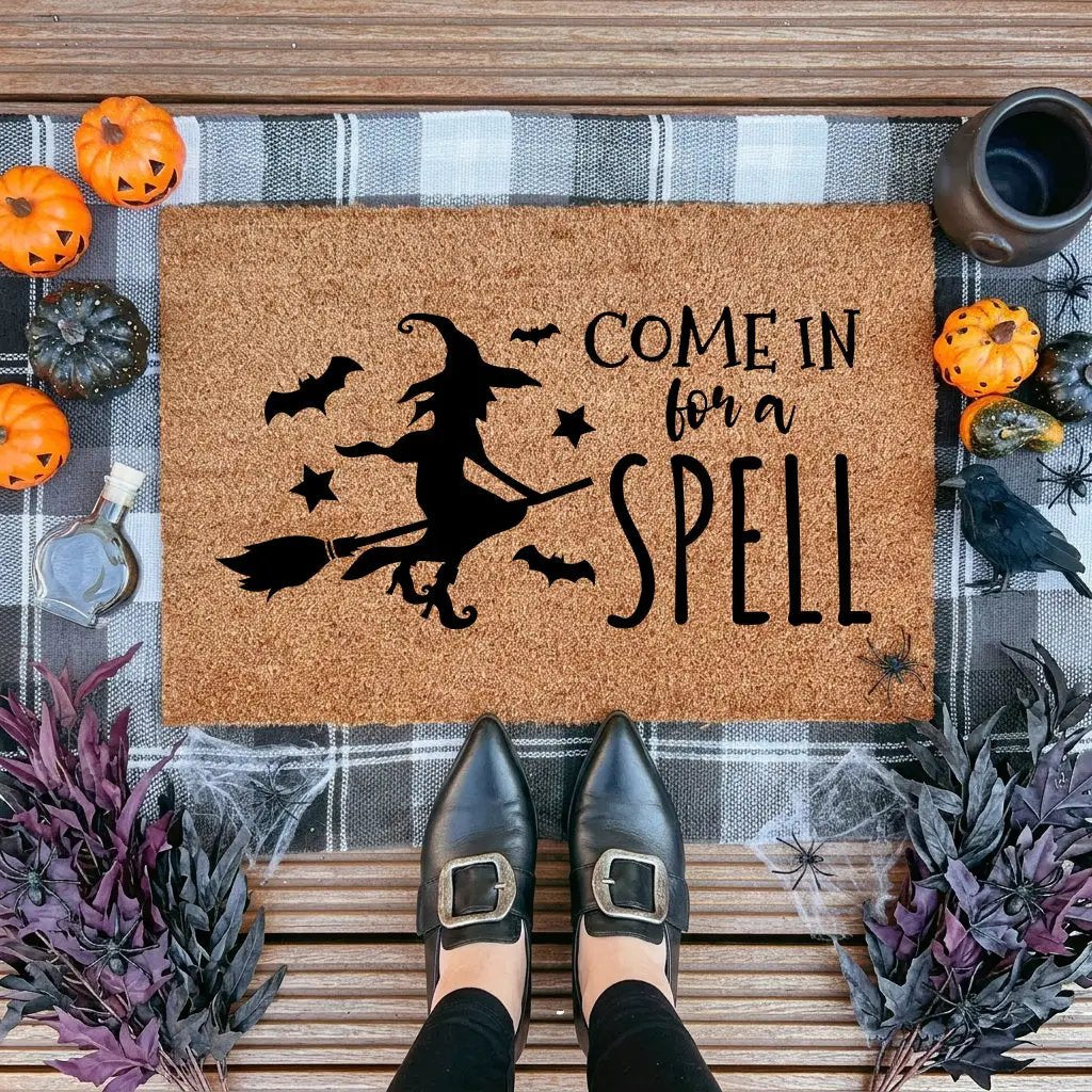 Come In for a Spell Doormat – Witch Halloween Outdoor Coir Mat Décor