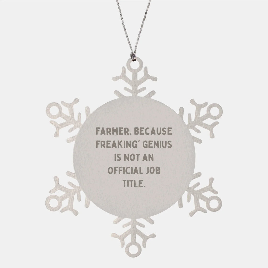 Farmer Gifts from Friends for Men Unique Snowflake Ornament, Funny Quote, Christmas Memorable Present