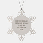 Farmer Gifts from Friends for Men Unique Snowflake Ornament, Funny Quote, Christmas Memorable Present