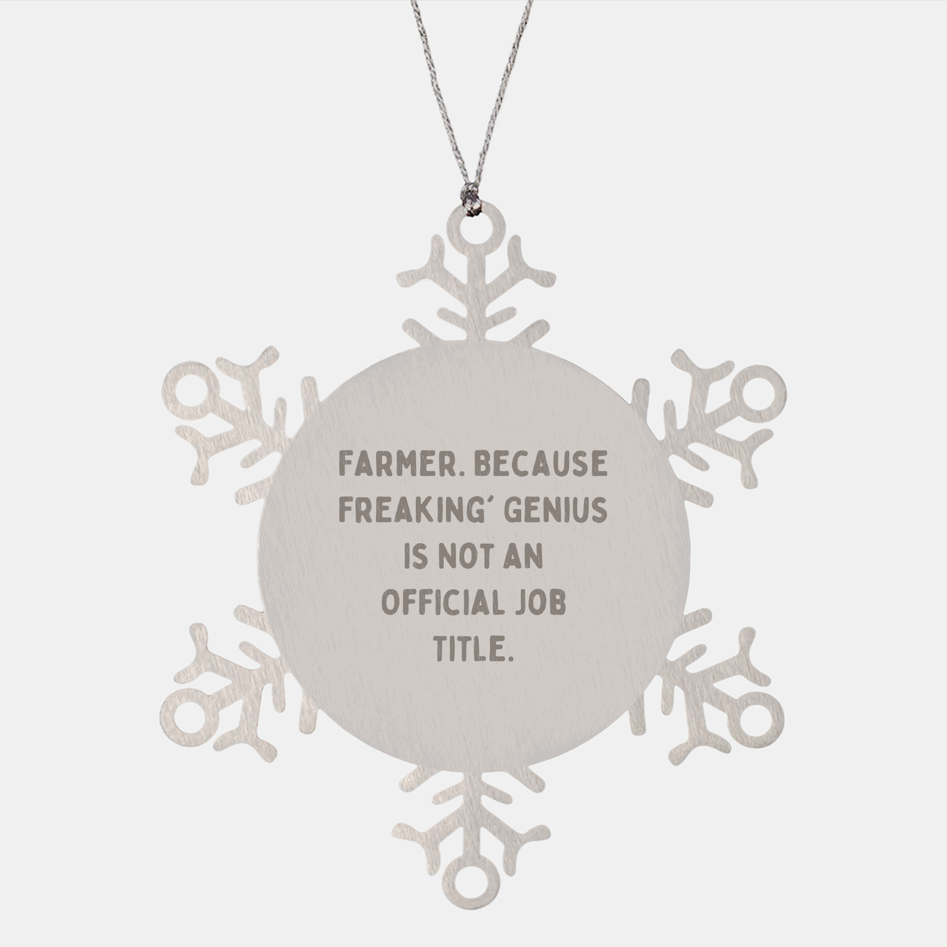 Farmer Gifts from Friends for Men Unique Snowflake Ornament, Funny Quote, Christmas Memorable Present