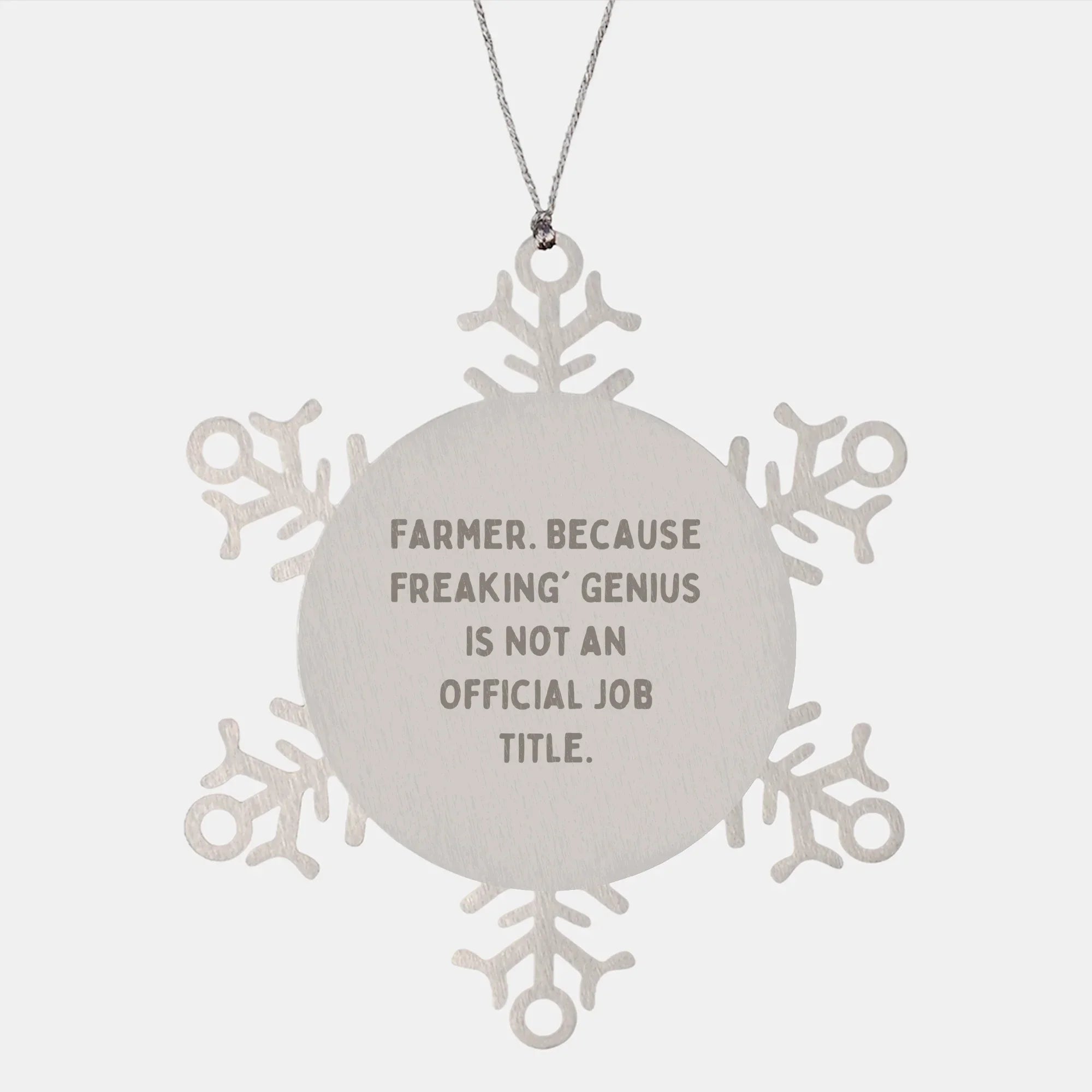 Farmer Gifts from Friends for Men Unique Snowflake Ornament, Funny Quote, Christmas Memorable Present