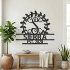 Custom Crest Metal Wall Sign – Personalized Family Name, Monogram, and Established Year – Made in the USA – 5 Sizes & Colors