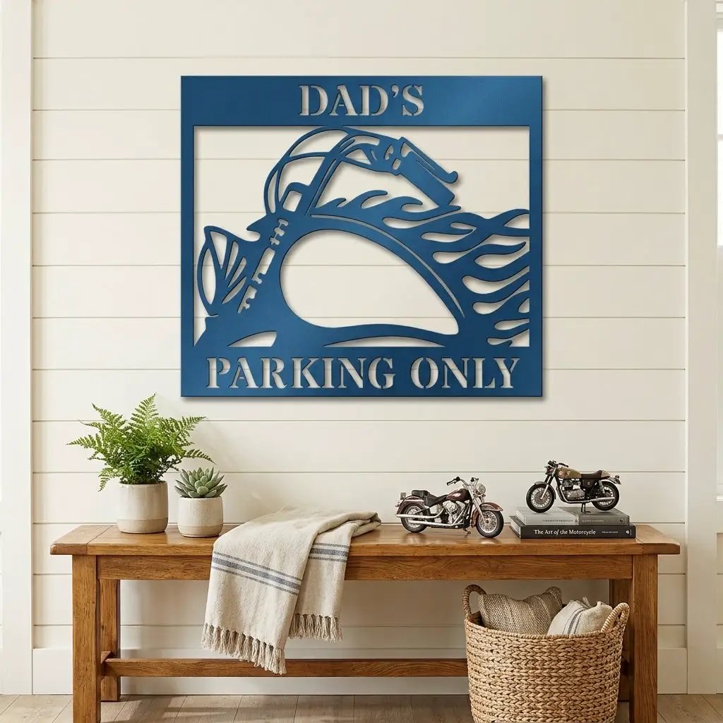 Personalized Motorcycle Metal Sign | Custom Biker Garage Wall Art | Motorcycle Garage Decor | Custom Metal Shop Sign | Gift for Motorcycle Riders | Made in USA