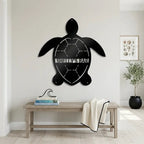 Personalized Sea Turtle Metal Wall Art – Custom Beach Name Sign – Coastal Decor – Ocean Wall Art