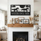 Racing Horses Monogram Personalized Indoor Outdoor Steel Wall Sign Art