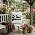 Best Dad in the World Indoor/Outdoor Throw Pillow | Father's Day Gift for Dad | Decorative Cushion for Home, Porch & Patio