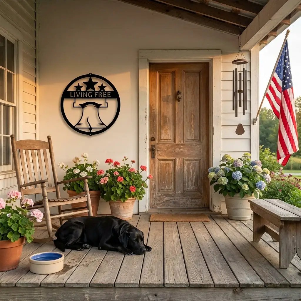 Custom Liberty Bell Metal Wall Art Patriotic Decor Made in USA Steel Sign Indoor Outdoor Americana Wall Hanging