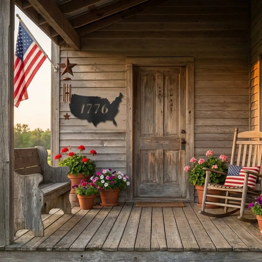 1776 Metal Wall Art, Patriotic USA Sign, American Independence Decor