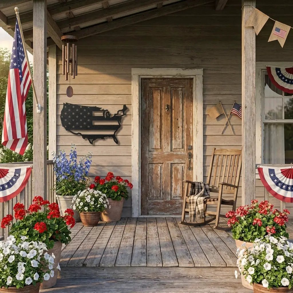 USA Flag Map Metal Wall Art – A Modern Symbol of American Pride