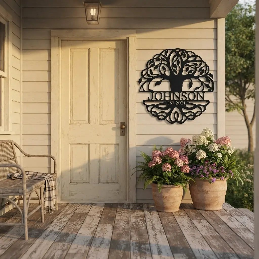 Personalized Tree of Life Metal Wall Art | Custom Family Name & Established Date Sign