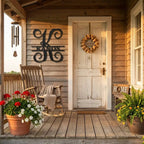 Family Name and Initial Personalized Metal Art Wall Sign