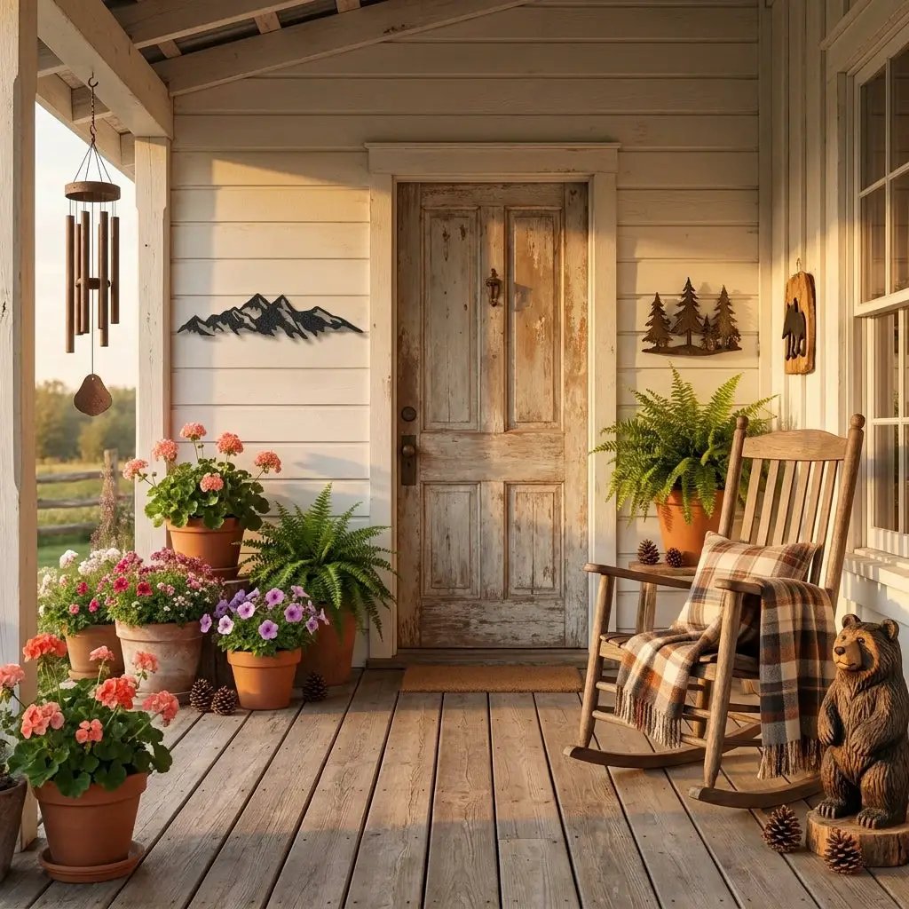 Mountain Ridge Metal Wall Art | Rustic Mountain Landscape Decor | Modern Cabin & Lodge Wall Hanging