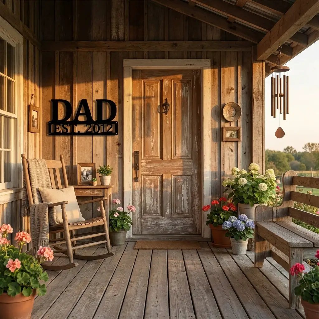 Dad Personalized Established Date Metal Aet Sign – Father’s Day Gift – Custom Family Decor