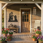 Father and Son Motocross Personalized Name Indoor Outdoor Steel Wall Sign Metal Art