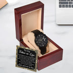 Gift for Father-In-Law - Your Daughter is a Special Woman From Son-in-law Black Chronograph Watch