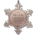 Father In Law Snowflake Christmas Engraved Ornament Motivational Birthday Gifts - Life is learning to dance in the rain