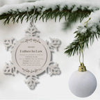 Father In Law Snowflake Ornament Gifts, To My Father In Law You are braver than you believe, stronger than you seem, Inspirational Gifts For Father In Law Ornament, Birthday, Christmas Gifts For Father In Law Men Women