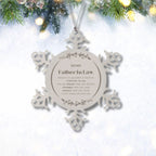 Father In Law Snowflake Ornament Gifts, To My Father In Law You are braver than you believe, stronger than you seem, Inspirational Gifts For Father In Law Ornament, Birthday, Christmas Gifts For Father In Law Men Women