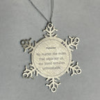 Fiancee Long Distance Relationship Gifts, No matter the miles that separate us, Cute Love Snowflake Ornament For Fiancee, Birthday Christmas Unique Gifts For Fiancee