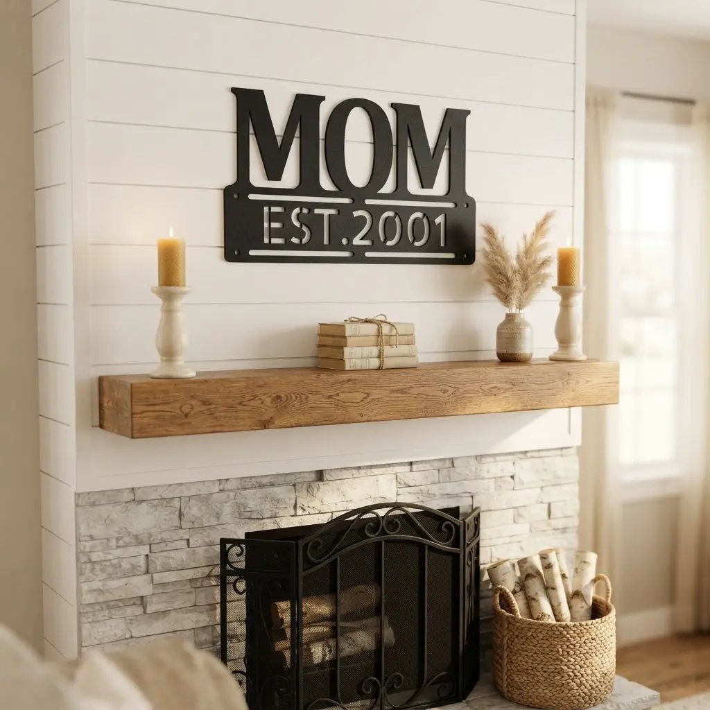 Personalized Mom Est. Year Metal Wall Art | Custom Mother's Day Gift | Mom Established Sign | Metal Home Decor | Made in USA