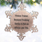 Fitness Trainer Snowflake Ornament, Funny Quote, Gifts from Friends, Unique Christmas Tree Decorations, Fitness Trainer Gifts
