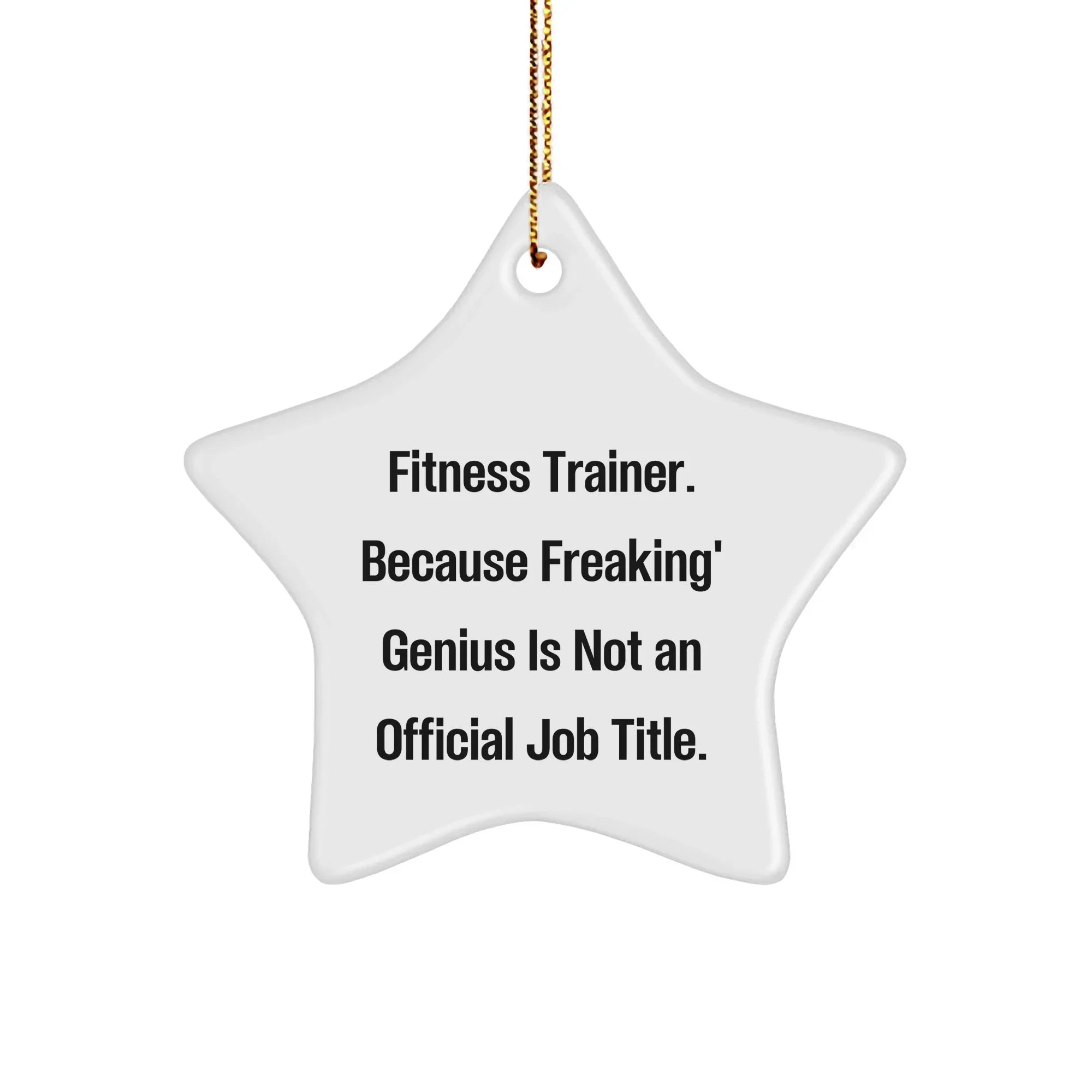 Fitness Trainer Star Ornament, Funny Quote Gifts from Friends, 'Fitness Trainer. Because Freaking' genius Is Not An Official Job Title.', Unique Christmas Unique Gifts for Fitness Trainers