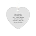Flight Attendant Gifts, Humorous Quote Heart Ornament, 'I'm Not a Magician' Christmas Decor, Gifts from Friends to Family