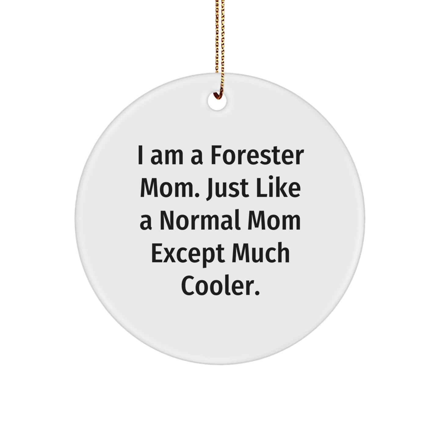 Forester Mom's Unique Circle Ornament Gifts for Friends, Family, or Coworkers - Funny Inspirational Quotes, Christmas Decorations