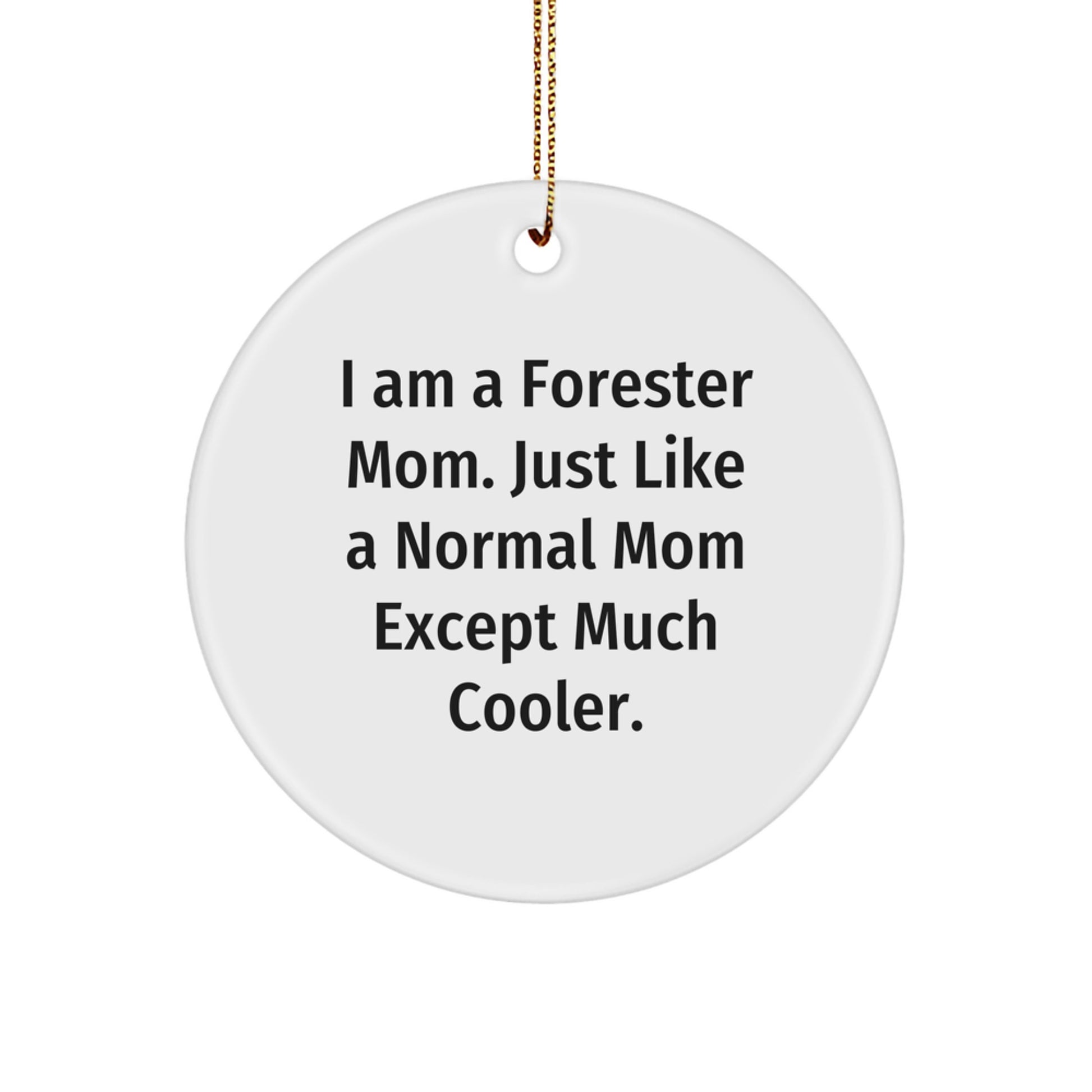 Forester Mom's Unique Circle Ornament Gifts for Friends, Family, or Coworkers - Funny Inspirational Quotes, Christmas Decorations