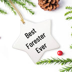 Forester Star Ornament, Best Forester Ever Funny Quote, Gifts from Men to Forester, Unique Christmas Unique Gifts