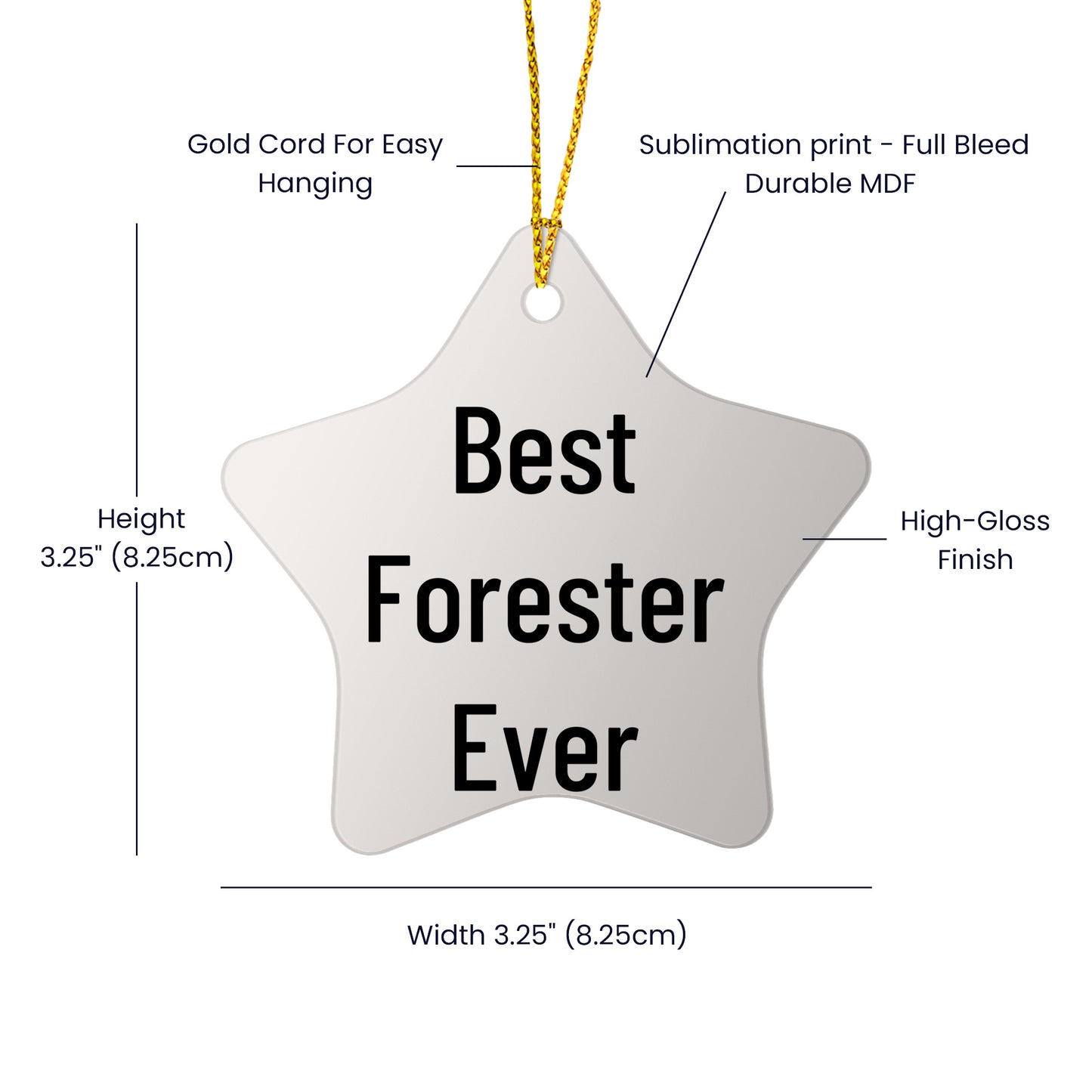 Forester Star Ornament, Best Forester Ever Funny Quote, Gifts from Men to Forester, Unique Christmas Unique Gifts