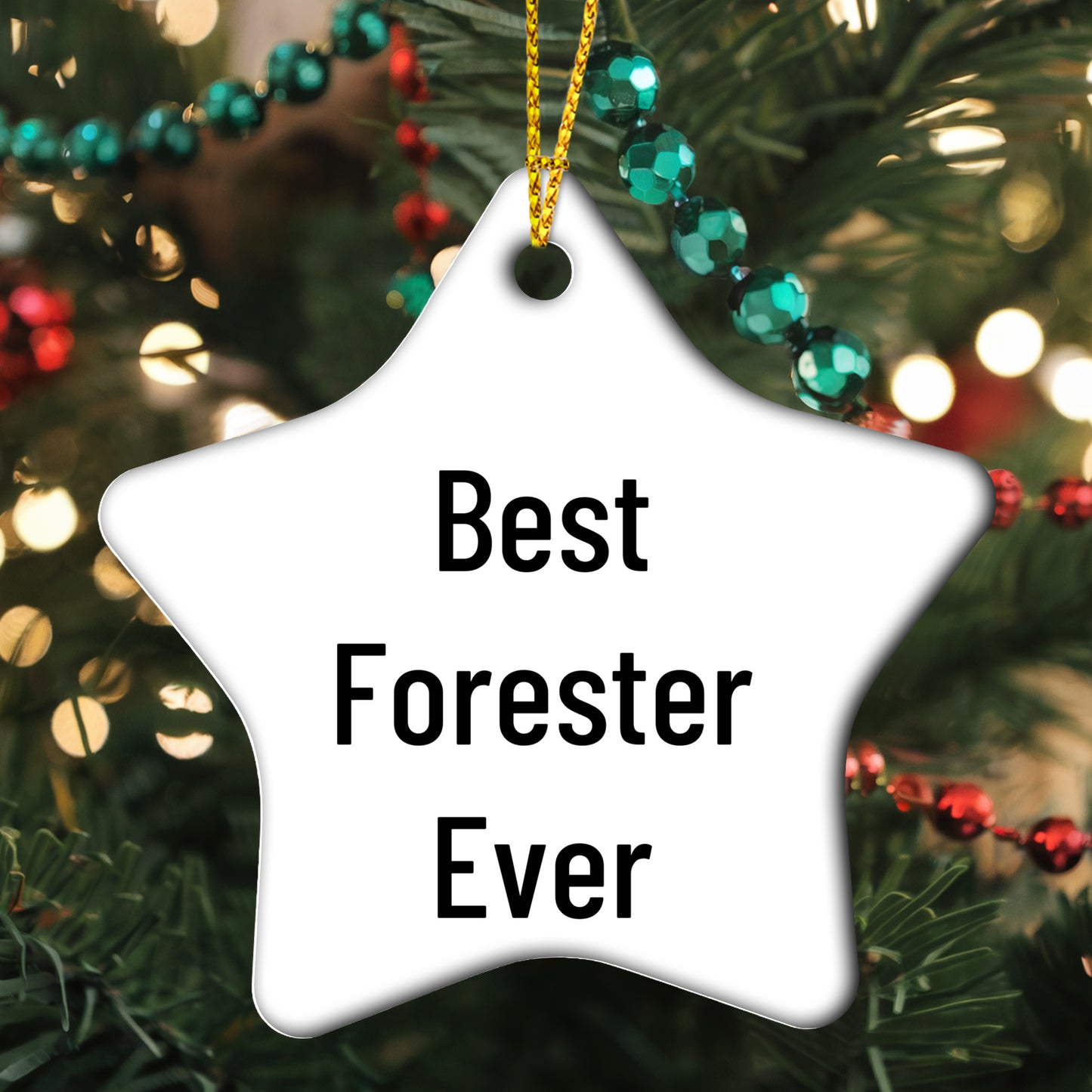 Forester Star Ornament, Best Forester Ever Funny Quote, Gifts from Men to Forester, Unique Christmas Unique Gifts