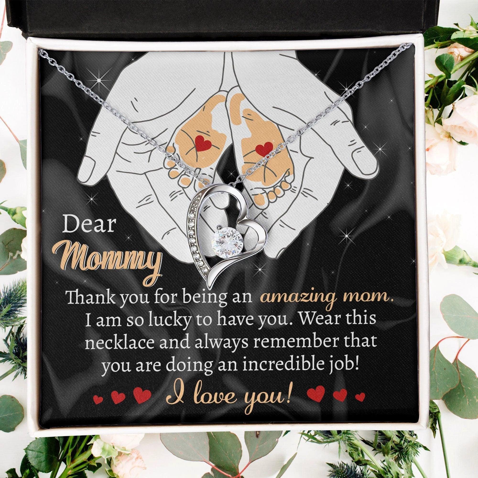 Gift for the Expectant Mom You are Doing An Incredible Job Forever Love Heart Pendant Necklace