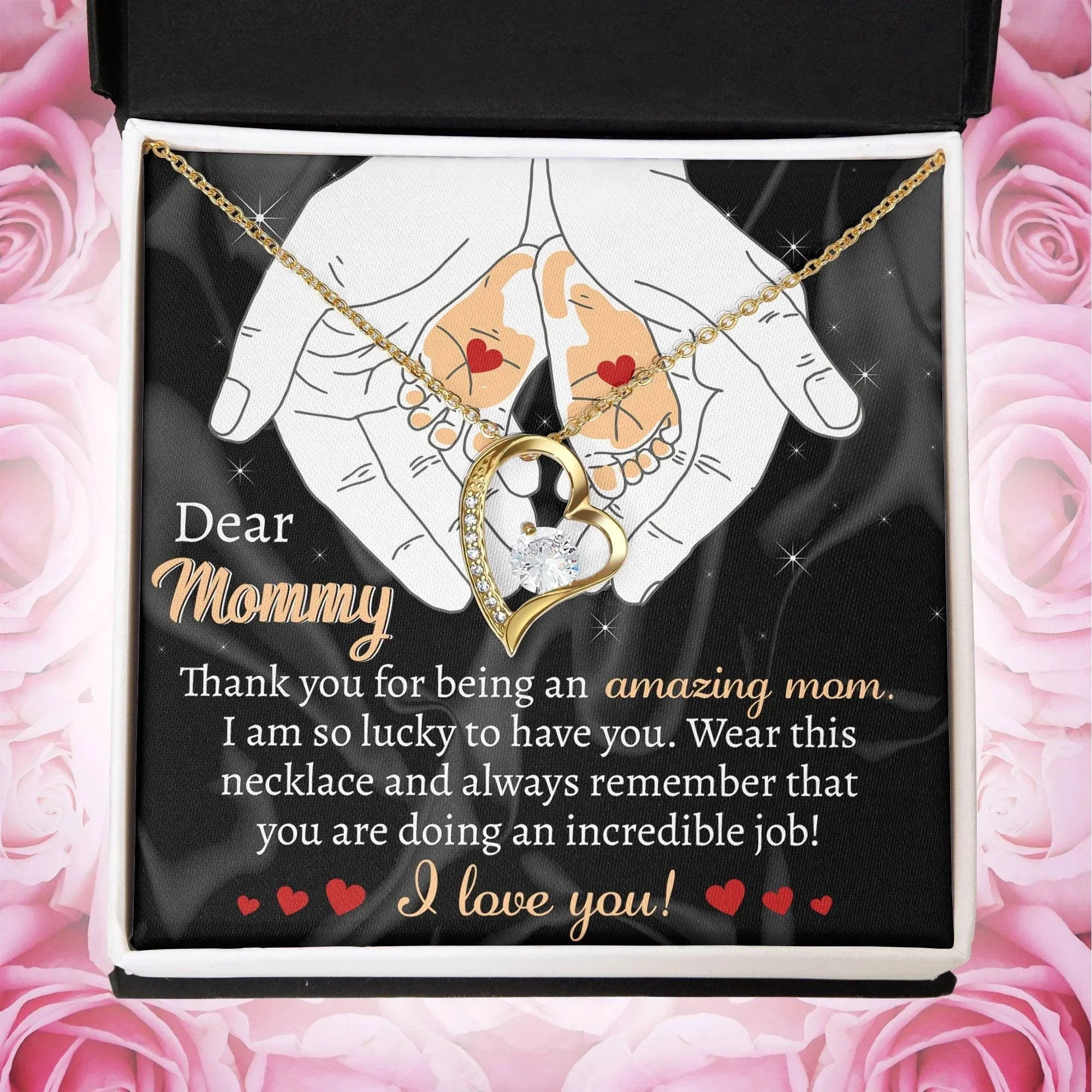 Gift for the Expectant Mom You are Doing An Incredible Job Forever Love Heart Pendant Necklace