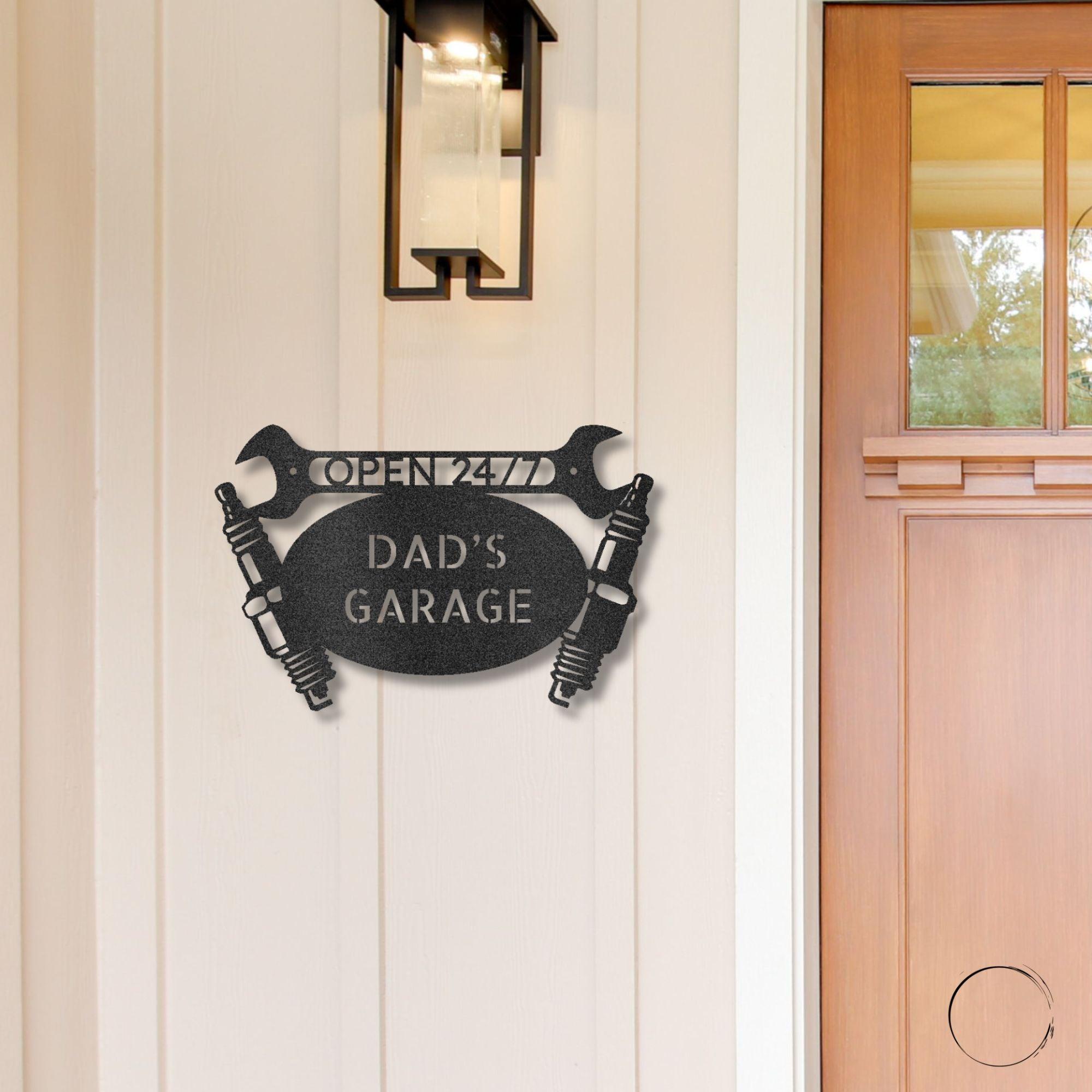 Garage Auto Mechanic Personalized Metal Art Wall Sign - Mallard Moon Gift Shop