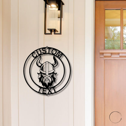 Forge Your Legacy: Personalized Viking Metal Art Wall Signs - Mallard Moon Gift Shop