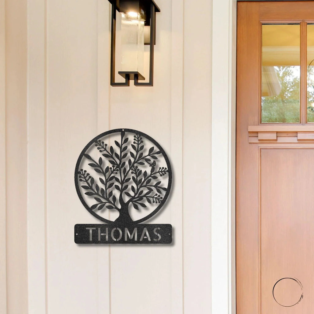 Personalized Tree of Life Metal Wall Sign: Celebrate Your Roots