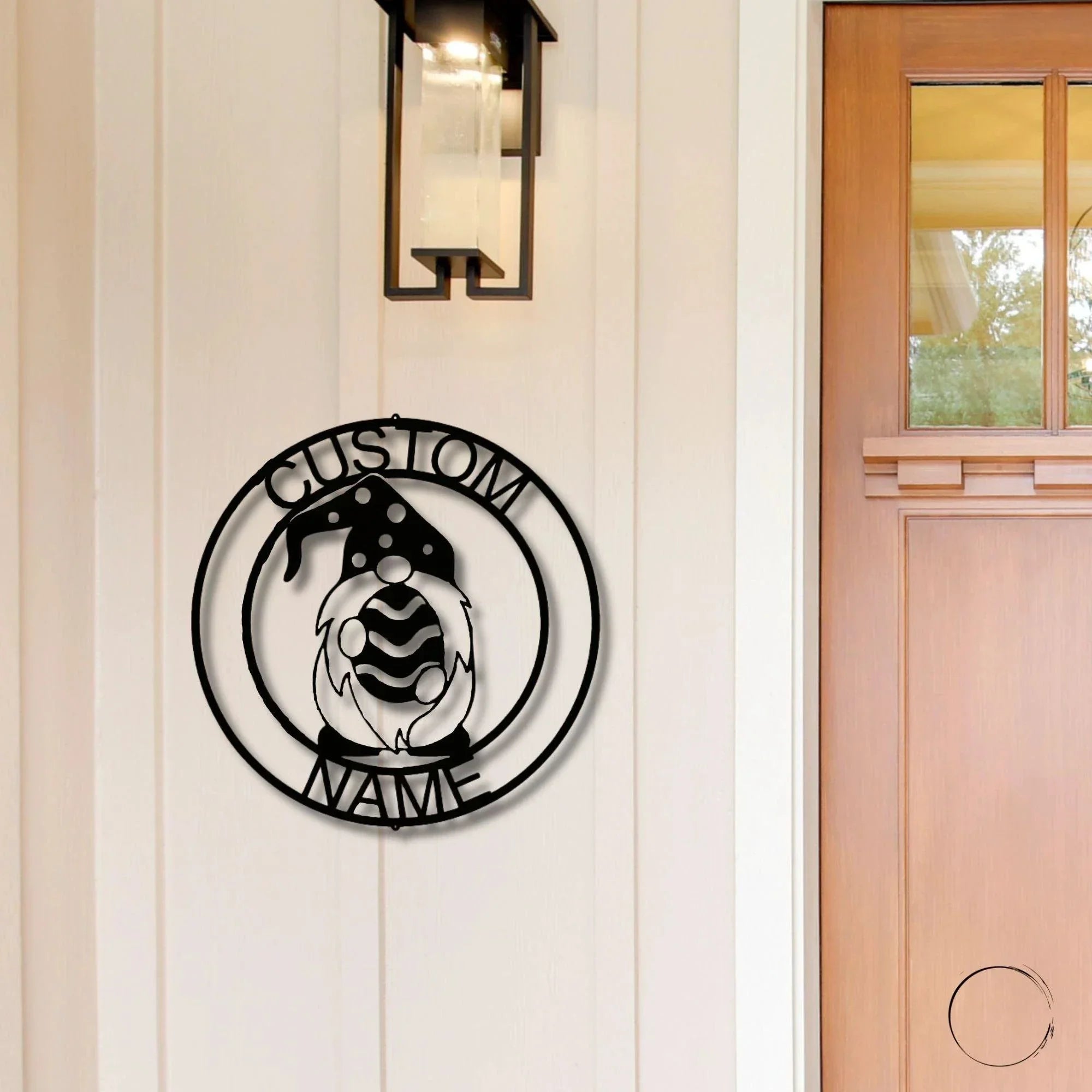 Gnome Easter Egg Custom Name Metal Art Wall Sign Home Decor