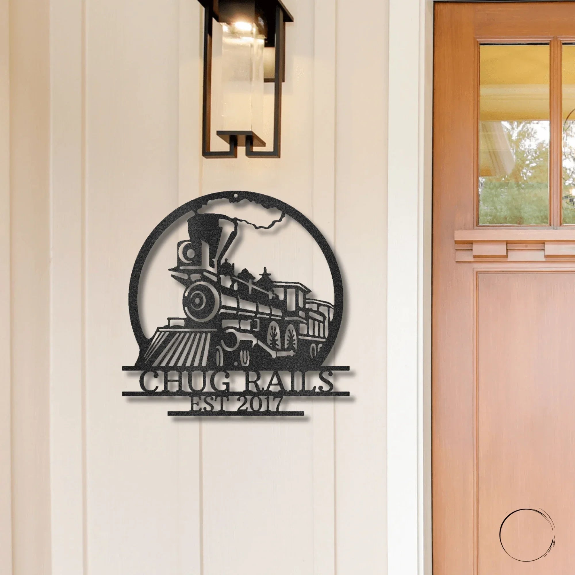 Vintage Steam Locomotive Train Personalized Name Metal Art Wall Sign