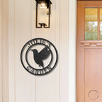 Hummingbird Monogram Personalized Metal Art Wall Sign