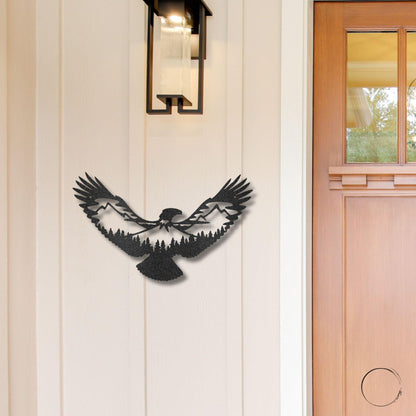 Eagle Scene Metal Art - Mallard Moon Gift Shop