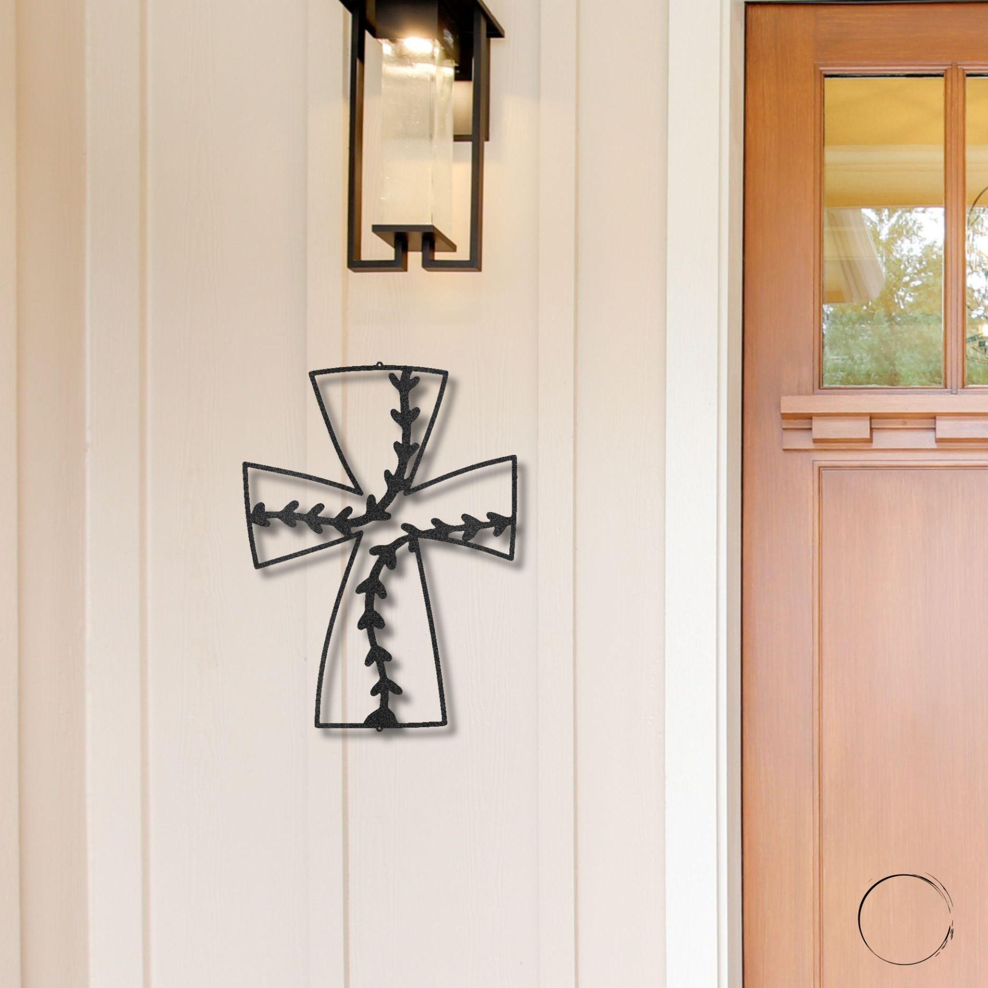 Faith In Baseball Cross Metal Art Wall Sign - Mallard Moon Gift Shop