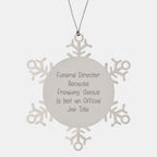 Funeral Director Funny Snowflake Ornament Gifts from Men, Gifts for Funeral Director, Christmas Unique Presents