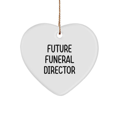 Funeral Director's Heartfelt Christmas Unique Gift - 'Future Funeral Director' Heart Ornament, Gifts from Friends, for Funeral Director