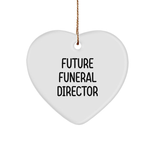 Funeral Director's Heartfelt Christmas Unique Gift - 'Future Funeral Director' Heart Ornament, Gifts from Friends, for Funeral Director