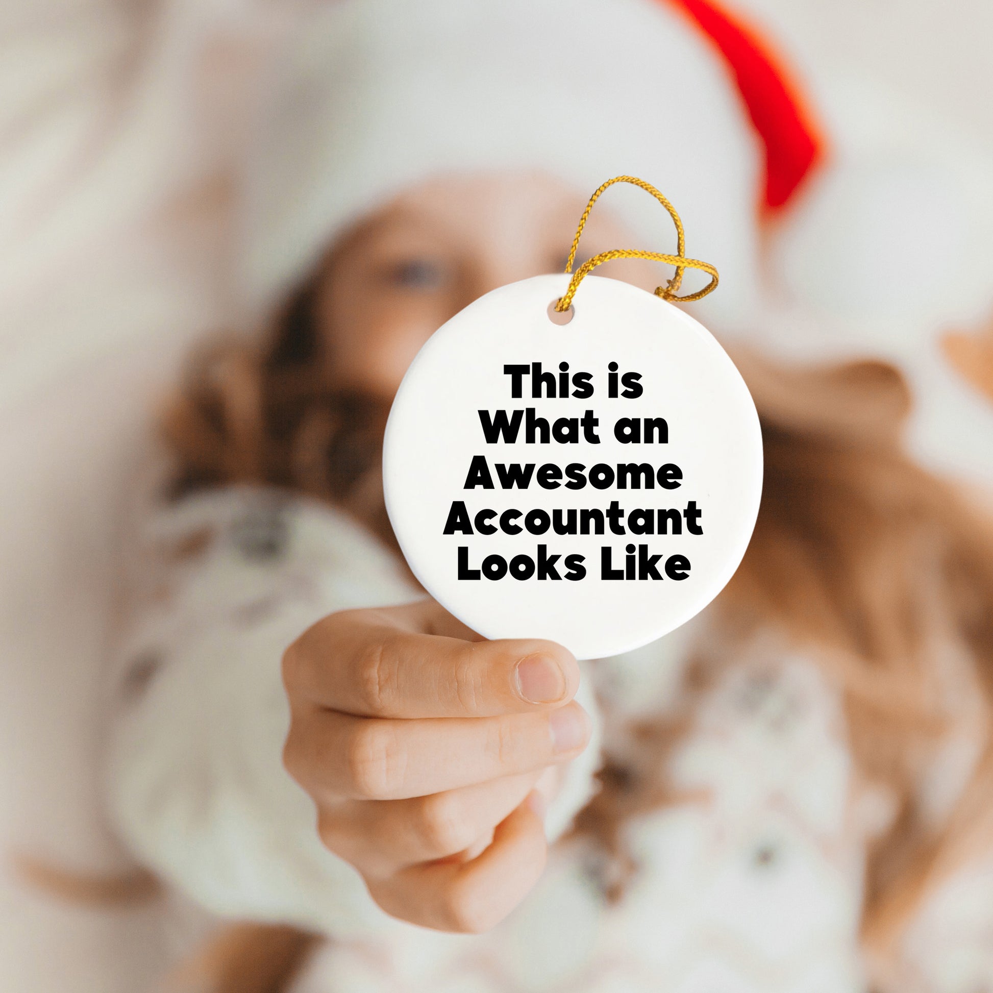 Funny Accountant Gifts, Circle Ornament, 'This Is What An Awesome Accountant Looks Like', Christmas Unique Gifts from Friends, Coworkers, Family for Accountants