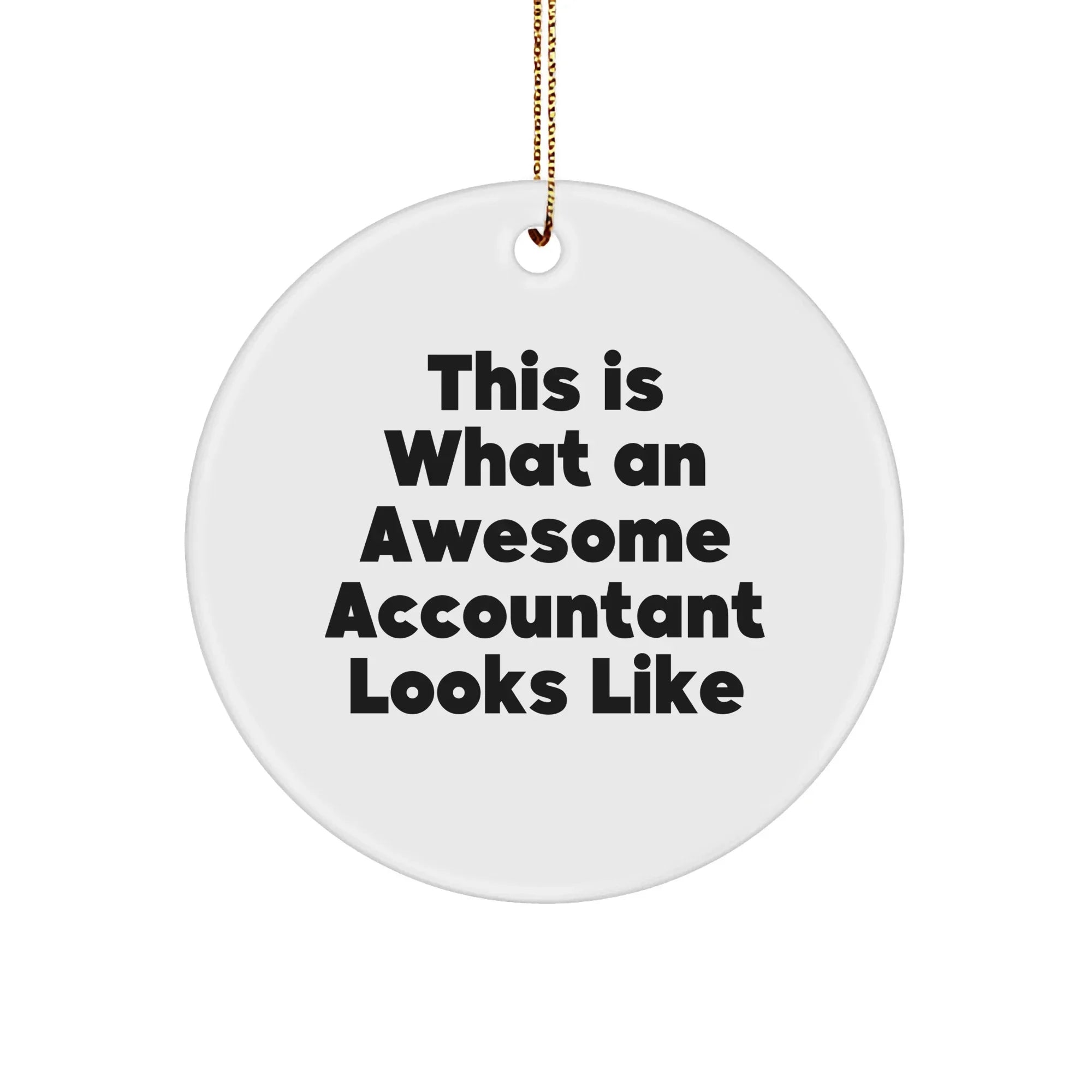 Funny Accountant Gifts, Circle Ornament, 'This Is What An Awesome Accountant Looks Like', Christmas Unique Gifts from Friends, Coworkers, Family for Accountants