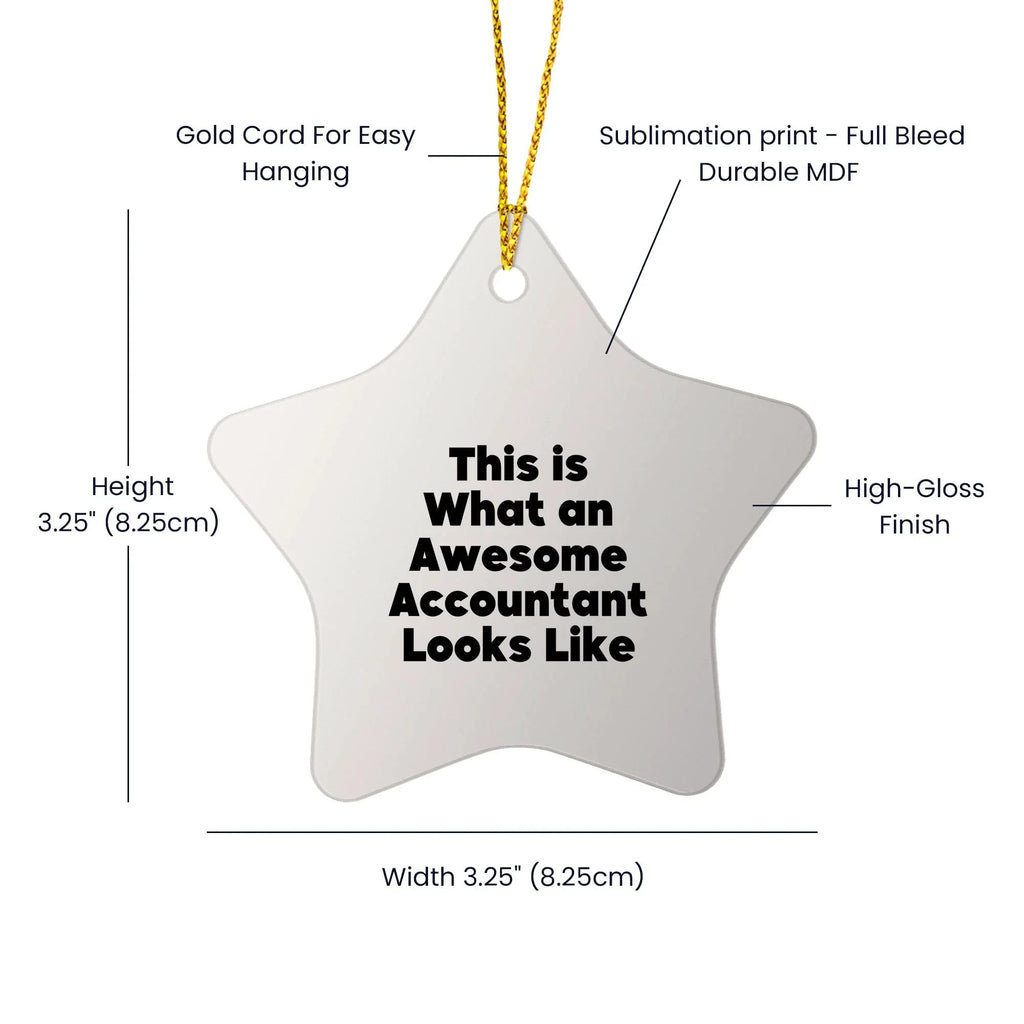 Funny Accountant Gifts: Inspirational Star Ornament, 'This Is What An Awesome Accountant Looks Like', for Accountant, Christmas Unique Gifts from Friends, Coworkers, Family
