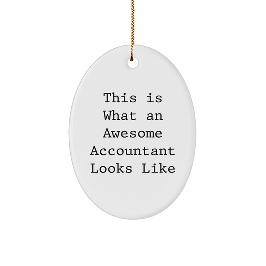 Funny Accountant Gifts - This Is What An Awesome Accountant Looks Like - Oval Ornament for Christmas
